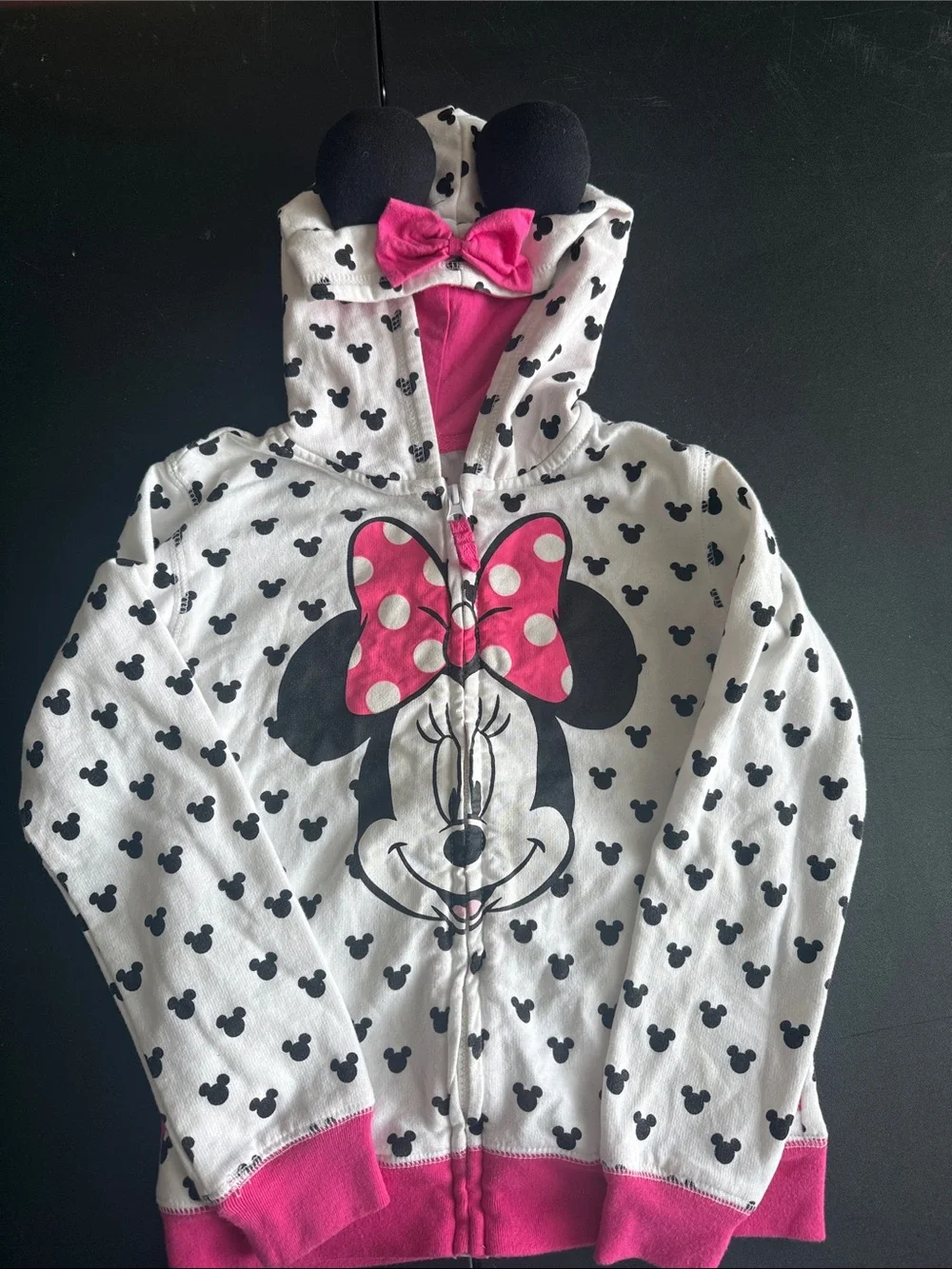Disney Minnie Mouse Hooded Sweatshirt - White & Pink